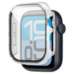 Carcasa cu protectie ecran din sticla securizata BizonMobile compatibila cu Apple Watch 4/5/6/SE 44 mm, Transparent 6 - lerato.ro