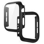 Carcasa cu protectie ecran din sticla securizata BizonMobile compatibila cu Apple Watch 4/5/6/SE 40 mm, Negru 4 - lerato.ro