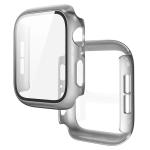 Carcasa cu protectie ecran din sticla securizata BizonMobile compatibila cu Apple Watch 4/5/6/SE 40 mm, Silver 4 - lerato.ro