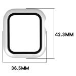 Carcasa cu protectie ecran din sticla securizata BizonMobile compatibila cu Apple Watch 4/5/6/SE 40 mm, Silver 3 - lerato.ro