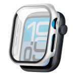Carcasa cu protectie ecran din sticla securizata BizonMobile compatibila cu Apple Watch 4/5/6/SE 40 mm, Silver 5 - lerato.ro