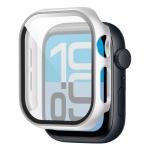 Carcasa cu protectie ecran din sticla securizata BizonMobile compatibila cu Apple Watch 4/5/6/SE 40 mm, Silver 6 - lerato.ro