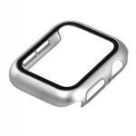 Carcasa cu protectie ecran din sticla securizata BizonMobile compatibila cu Apple Watch 4/5/6/SE 40 mm, Silver 7 - lerato.ro