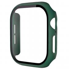 Accesorii Apple Watch, Carcasa cu protectie ecran din sticla securizata BizonMobile compatibila cu Apple Watch 4/5/6/SE 40 mm, Dark Green, lerato.ro