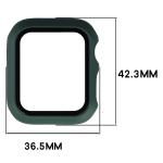 Carcasa cu protectie ecran din sticla securizata BizonMobile compatibila cu Apple Watch 4/5/6/SE 40 mm, Dark Green 4 - lerato.ro