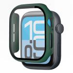 Carcasa cu protectie ecran din sticla securizata BizonMobile compatibila cu Apple Watch 4/5/6/SE 40 mm, Dark Green 6 - lerato.ro