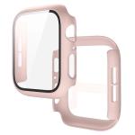 Carcasa cu protectie ecran din sticla securizata BizonMobile compatibila cu Apple Watch 4/5/6/SE 40 mm, Roz 4 - lerato.ro