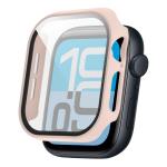 Carcasa cu protectie ecran din sticla securizata BizonMobile compatibila cu Apple Watch 4/5/6/SE 40 mm, Roz 5 - lerato.ro