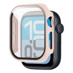 Carcasa cu protectie ecran din sticla securizata BizonMobile compatibila cu Apple Watch 4/5/6/SE 40 mm, Roz 6 - lerato.ro