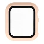 Carcasa cu protectie ecran din sticla securizata BizonMobile compatibila cu Apple Watch 4/5/6/SE 40 mm, Roz 9 - lerato.ro