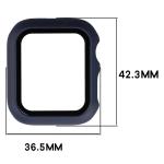 Carcasa cu protectie ecran din sticla securizata BizonMobile compatibila cu Apple Watch 4/5/6/SE 40 mm, Dark Blue 3 - lerato.ro