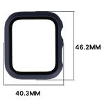 Carcasa cu protectie ecran din sticla securizata BizonMobile compatibila cu Apple Watch 4/5/6/SE 44 mm, Dark Blue 3 - lerato.ro