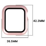 Carcasa cu protectie ecran din sticla securizata BizonMobile compatibila cu Apple Watch 4/5/6/SE 40 mm, Rose Gold 3 - lerato.ro