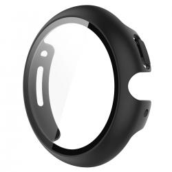 Carcasa cu protectie ecran din sticla securizata BizonMobile  ompatibila cu Google Pixel Watch 4, 45mm, Negru