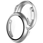 Carcasa cu protectie ecran din sticla securizata BizonMobile compatibila cu Google Pixel Watch 4, 45mm, Silver 4 - lerato.ro