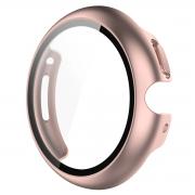 Carcasa cu protectie ecran din sticla securizata BizonMobile compatibila cu Google Pixel Watch 4, 45mm, Rose Gold