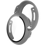 Carcasa cu protectie ecran din sticla securizata BizonMobile compatibila cu Google Pixel Watch 4, 45mm, Gri 4 - lerato.ro