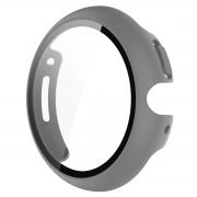 Carcasa cu protectie ecran din sticla securizata BizonMobile compatibila cu Google Pixel Watch 4, 45mm, Gri