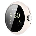 Carcasa cu protectie ecran din sticla securizata BizonMobile compatibila cu Google Pixel Watch 4, 41mm, Bej 5 - lerato.ro