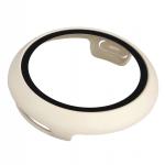 Carcasa cu protectie ecran din sticla securizata BizonMobile compatibila cu Google Pixel Watch 4, 41mm, Bej 9 - lerato.ro