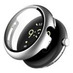 Carcasa cu protectie ecran din sticla securizata BizonMobile compatibila cu Google Pixel Watch 4, 41mm, Silver 5 - lerato.ro
