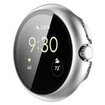 Carcasa cu protectie ecran din sticla securizata BizonMobile compatibila cu Google Pixel Watch 4, 41mm, Silver 7 - lerato.ro