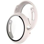 Carcasa cu protectie ecran din sticla securizata BizonMobile compatibila cu Google Pixel Watch 4, 45mm, Bej 4 - lerato.ro