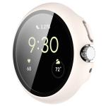 Carcasa cu protectie ecran din sticla securizata BizonMobile compatibila cu Google Pixel Watch 4, 45mm, Bej 6 - lerato.ro