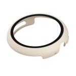 Carcasa cu protectie ecran din sticla securizata BizonMobile compatibila cu Google Pixel Watch 4, 45mm, Bej 7 - lerato.ro