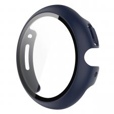 Carcasa cu protectie ecran din sticla securizata BizonMobile compatibila cu Google Pixel Watch 4, 41mm, Albastru