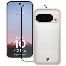 Huse si carcase Google Pixel 10, Kit protectie 2 in 1 BizonMobile, Carcasa Bizon Angelo si Folie sticla securizata Bizon Glass Edge, compatibil cu Google Pixel 10 / 10 Pro, Roz, lerato.ro