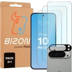 Set protectie 4in1 Bizon Glass Edge Pack, 3 folii sticla ecran + 1 folie sticla camera foto, compatibil cu Google Pixel 10 Pro XL, Transparent 2 - lerato.ro