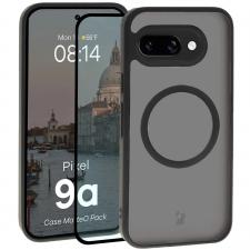 Kit protectie 2 in 1 BizonMobile, Carcasa Bizon MatteO si Folie sticla securizata Bizon Glass Edge, compatibil cu Google Pixel 9a, Negru