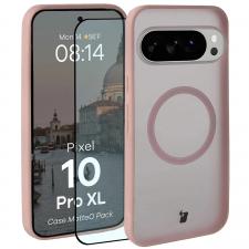 Huse si carcase Google Pixel 10 Pro XL 5G, Kit protectie 2 in 1 BizonMobile, Carcasa Bizon MatteO si Folie sticla securizata Bizon Glass Edge, compatibil cu Google Pixel 10 Pro XL, Roz, lerato.ro