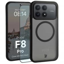 Huse si carcase Xiaomi Poco F8 Pro 5G, Kit protectie 2 in 1 BizonMobile, Carcasa Bizon MatteO si Folie sticla securizata Bizon Glass Edge, compatibil cu Xiaomi Poco F8 Pro, Negru, lerato.ro