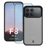 Kit protectie 2 in 1 BizonMobile, Carcasa Bizon Angelo si Folie sticla securizata Bizon Glass Edge, compatibil cu Xiaomi Poco F8 Pro, Negru
