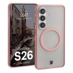 Carcasa Bizon MatteO cu MagSafe compatibila cu Samsung Galaxy S26, Roz 3 - lerato.ro