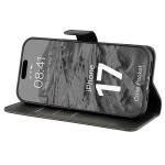 Husa flip cover Bizon Pocket compatibila cu iPhone 17, Negru 6 - lerato.ro