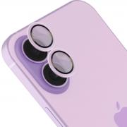 Folie sticla camera foto Bizon Glass Snap Lens compatibila cu iPhone 17, Violet