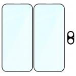 Set protectie 3in1 Bizon Glass Edge Pack, 2 folii sticla ecran + 1 folie sticla camera foto, compatibil cu iPhone 17, Negru 7 - lerato.ro