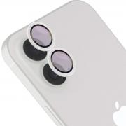 Folie sticla camera foto Bizon Glass Snap Lens compatibila cu iPhone 17, Alb