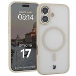 Kit protectie 2 in 1 BizonMobile, Carcasa Bizon MatteO si Folie sticla securizata Bizon Glass Edge, compatibil cu iPhone 17, Bej 4 - lerato.ro