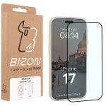 Kit protectie 2 in 1 BizonMobile, Carcasa Bizon MatteO si Folie sticla securizata Bizon Glass Edge, compatibil cu iPhone 17, Bej 10 - lerato.ro