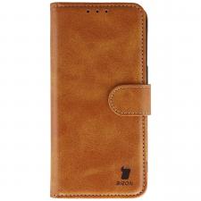 Huse si carcase iPhone 17 Pro, Husa flip cover Bizon Pocket compatibila cu iPhone 17 Pro, Maro, lerato.ro