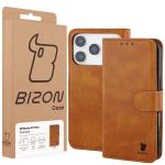 Husa flip cover Bizon Pocket compatibila cu iPhone 17 Pro, Maro 7 - lerato.ro