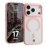 Carcasa Bizon MatteO cu MagSafe compatibila cu iPhone 17 Pro, Roz 3 - lerato.ro