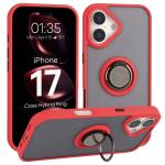 Carcasa Bizon Hybrid Ring compatibila cu iPhone 17, Rosu 3 - lerato.ro