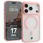 Kit protectie 2 in 1 BizonMobile, Carcasa Bizon MatteO si Folie sticla securizata Bizon Glass Edge, compatibil cu iPhone 17 Pro, Roz 4 - lerato.ro