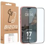 Kit protectie 2 in 1 BizonMobile, Carcasa Bizon MatteO si Folie sticla securizata Bizon Glass Edge, compatibil cu iPhone 17 Pro, Roz 10 - lerato.ro