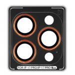 Protectie camera foto Bizon Glass Snap Lens compatibile cu iPhone 17 Pro / 17  Pro Max, Portocaliu 3 - lerato.ro